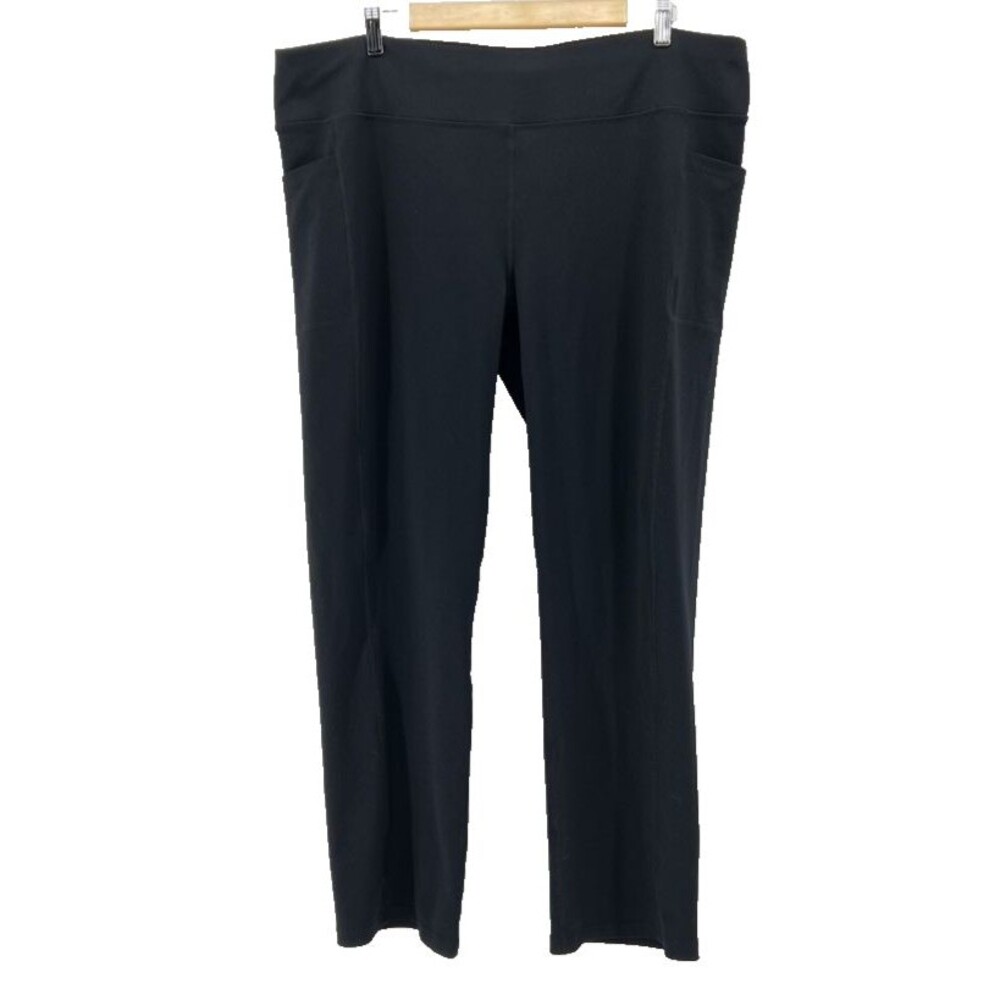 Skechers Womens 3XL Black Straight Leg Activewear Pants Pockets Athleisure